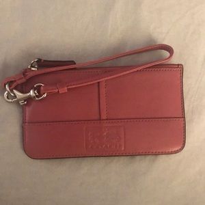 Coach leather wristlet.